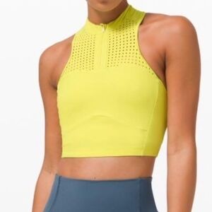 Lululemon Athletica Lime Perforated Crop Top